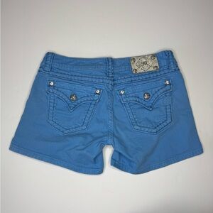 Miss Me Denim Shorts Womens 28 SkyBlue Rhinestone Embellished Low Rise JS5014H53